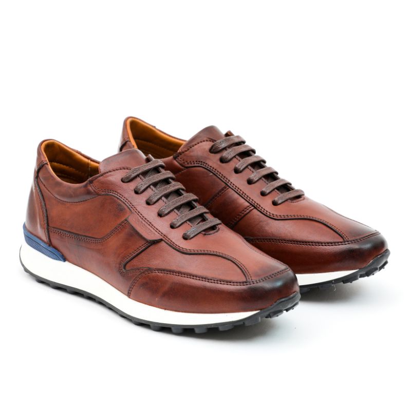 amsterdam sneakers homme cuir marron men shoes leather baskets chaussures mocassins homme maroc lorenzo.ma