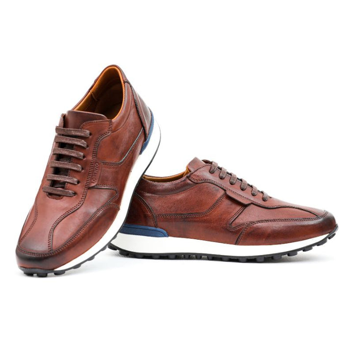 amsterdam sneakers homme cuir marron men shoes leather baskets chaussures mocassins homme maroc lorenzo.ma