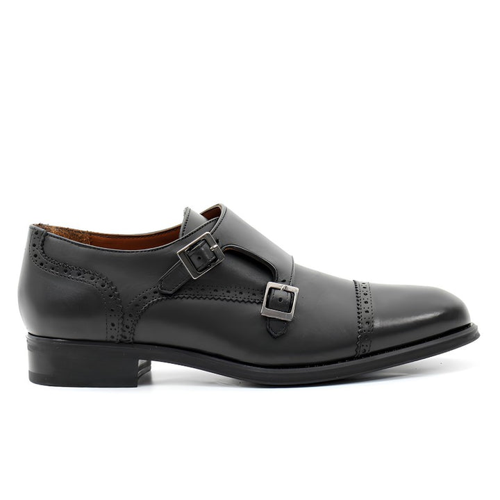 chaussure homme cuir noir a boucle