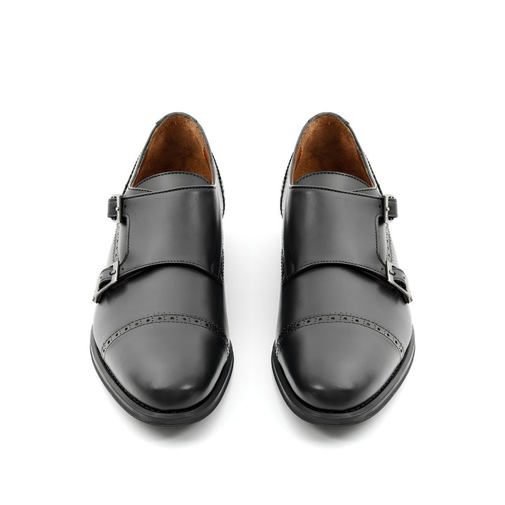 chaussure homme cuir noir a boucle