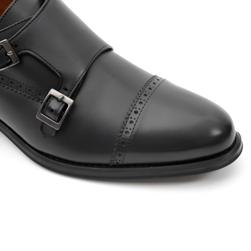 chaussure homme cuir noir a boucle