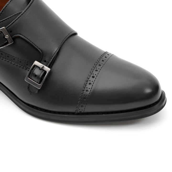 chaussure homme cuir noir a boucle