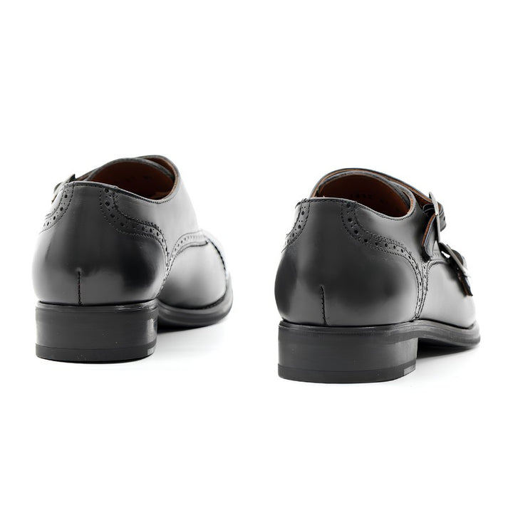 chaussure homme cuir noir a boucle