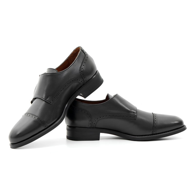 chaussure homme cuir noir a boucle