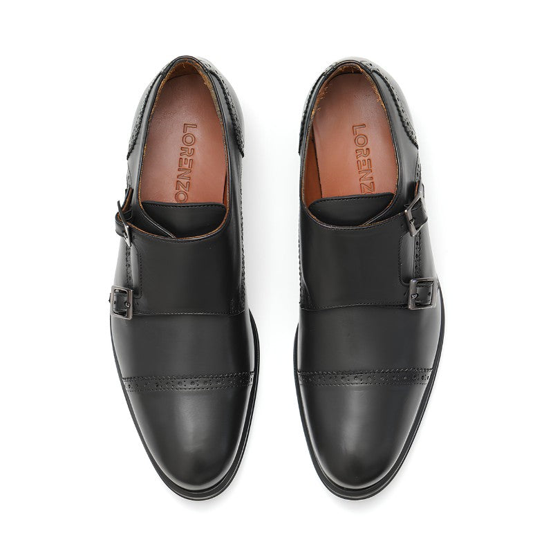 chaussure homme cuir noir a boucle