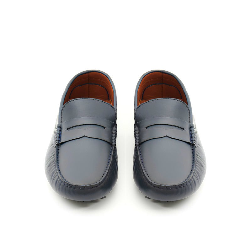 mocassin homme cuir bleu