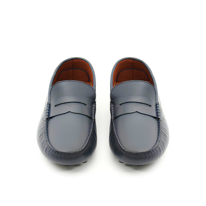 mocassin homme cuir bleu