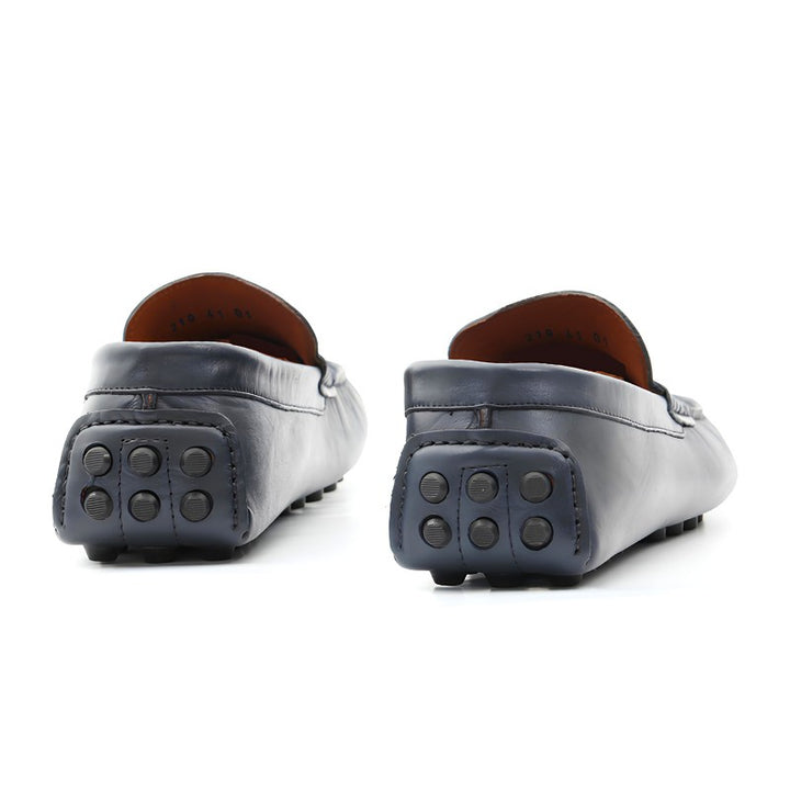mocassin homme cuir bleu