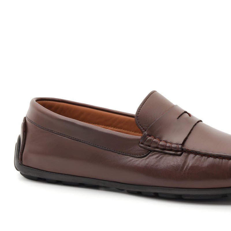mocassin homme cuir marron