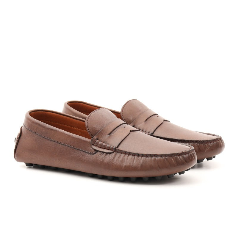 mocassin homme cuir marron