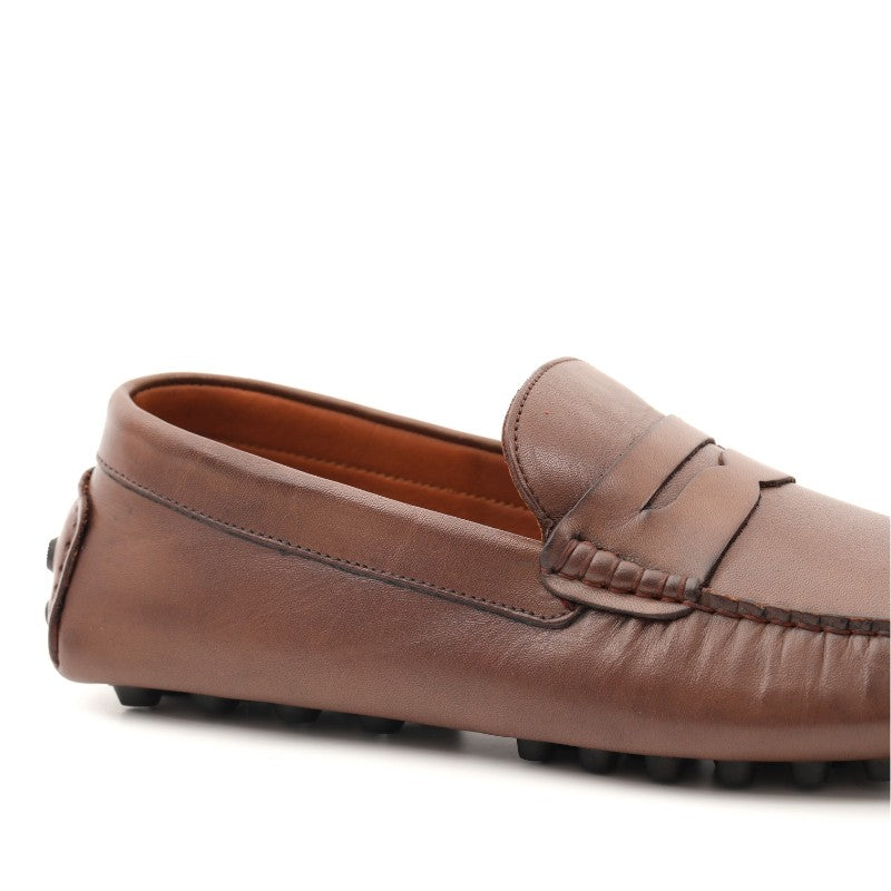mocassin homme cuir marron