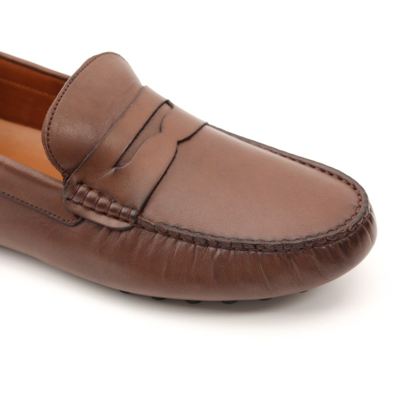 mocassin homme cuir marron