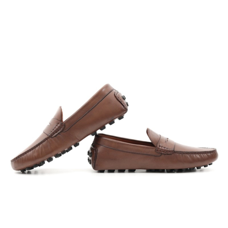 mocassin homme cuir marron