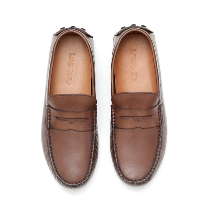 mocassin homme cuir marron