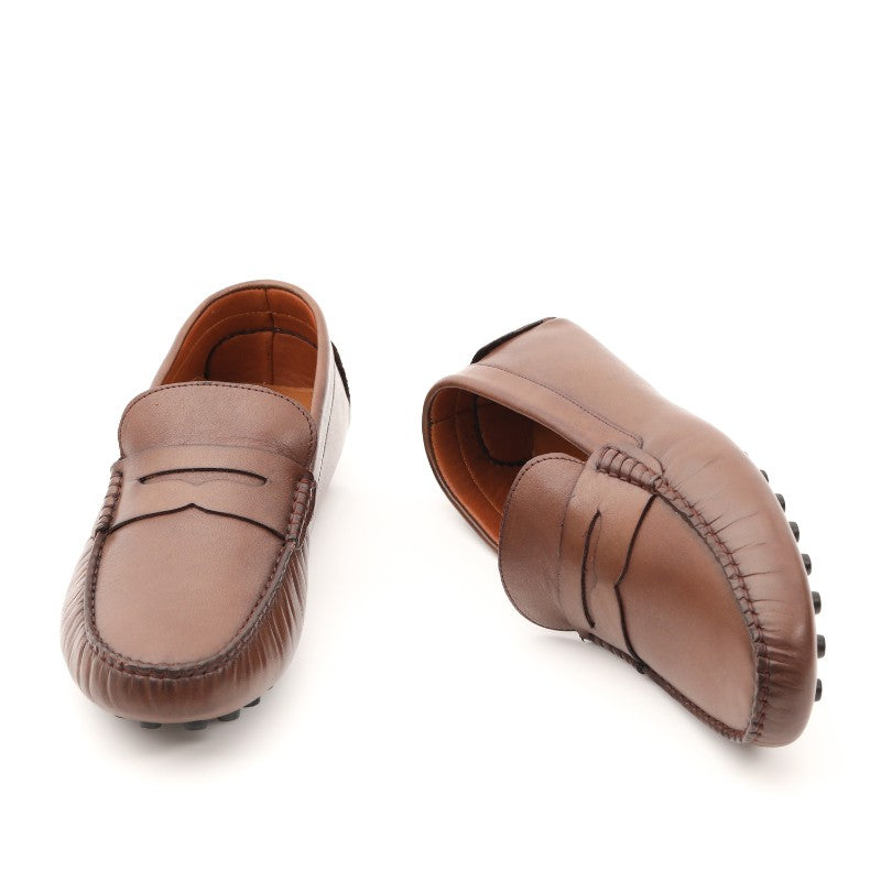 mocassin homme cuir marron