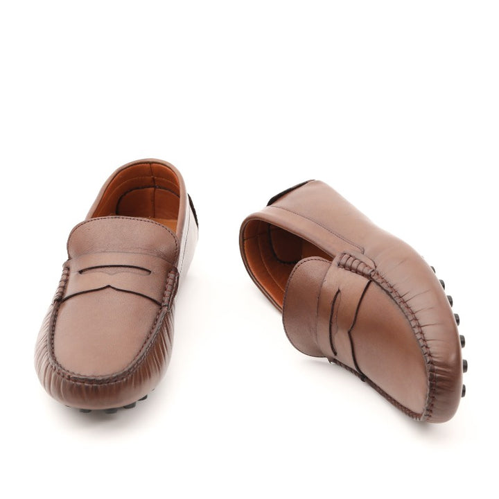 mocassin homme cuir marron