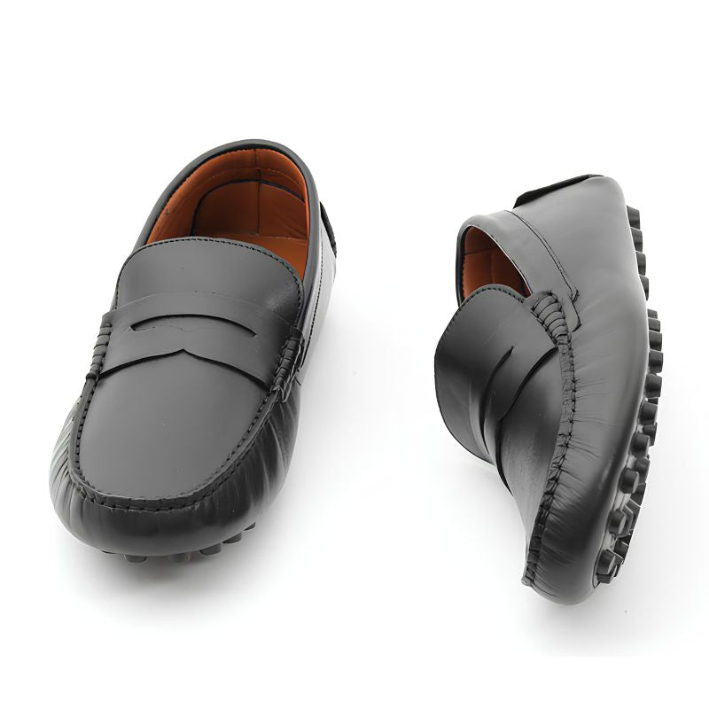 mocassin homme cuir noir