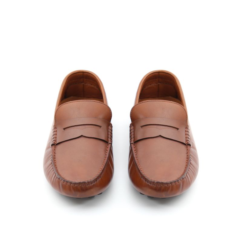 mocassin homme cuir tabac
