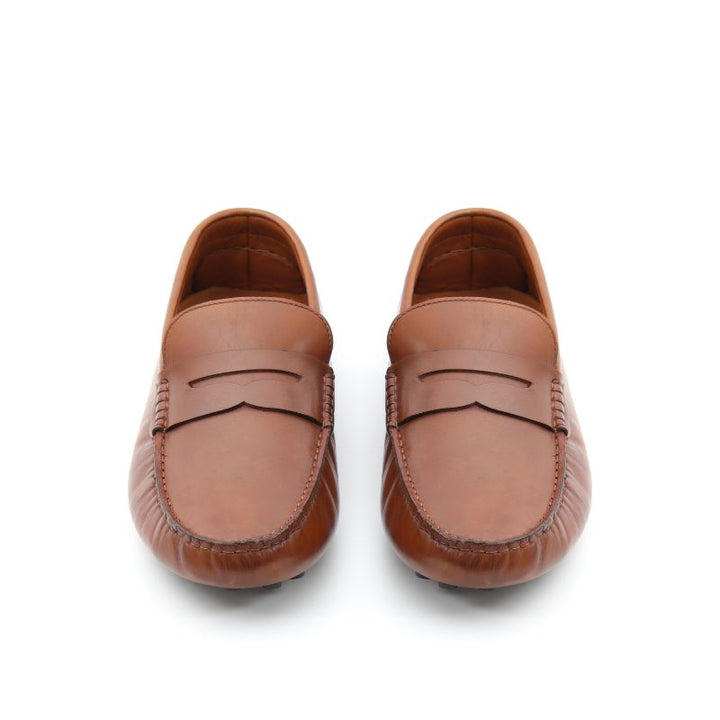 mocassin homme cuir tabac
