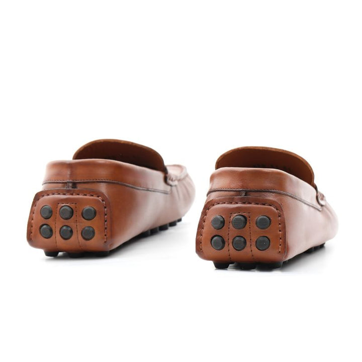 mocassin homme cuir tabac