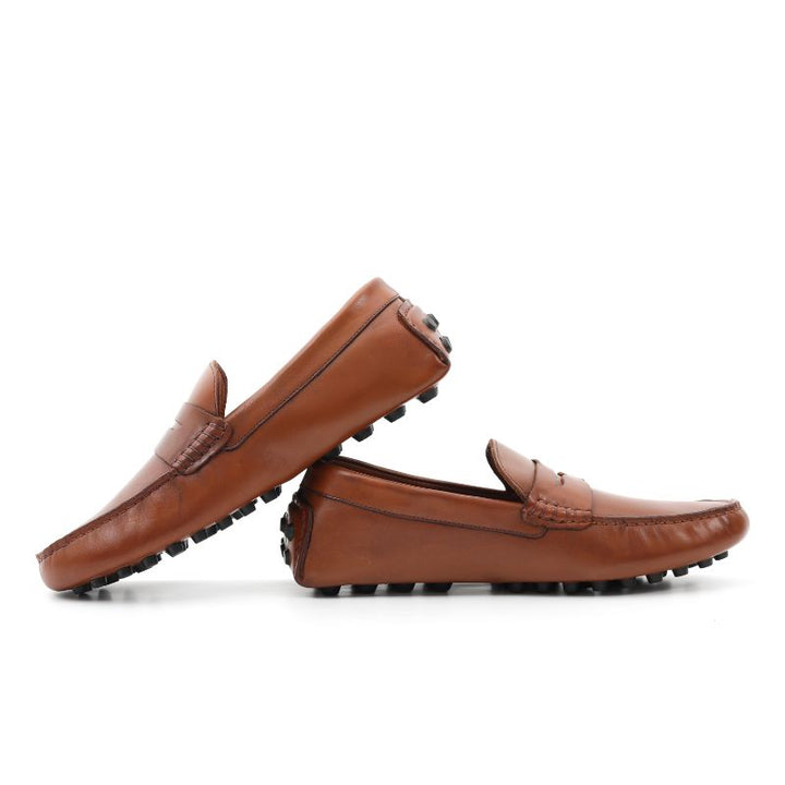 mocassin homme cuir tabac