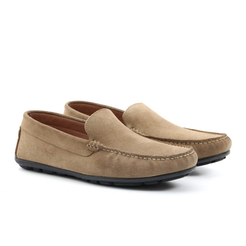 mocassin homme daim beige