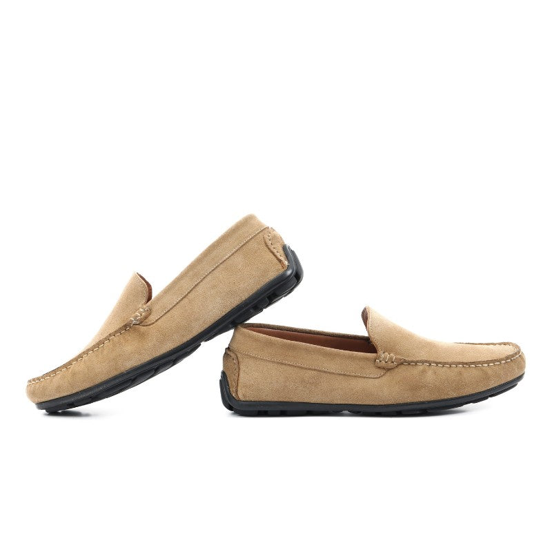 mocassin homme daim beige