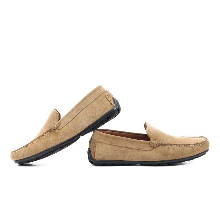 mocassin homme daim beige