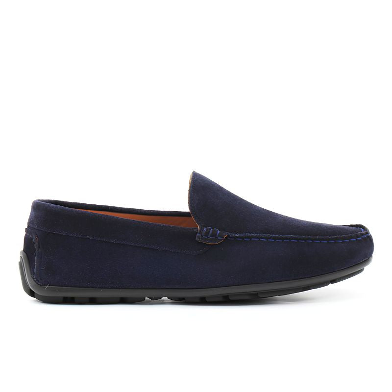 mocassin homme daim bleu