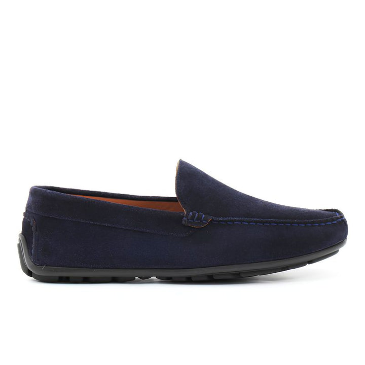 mocassin homme daim bleu