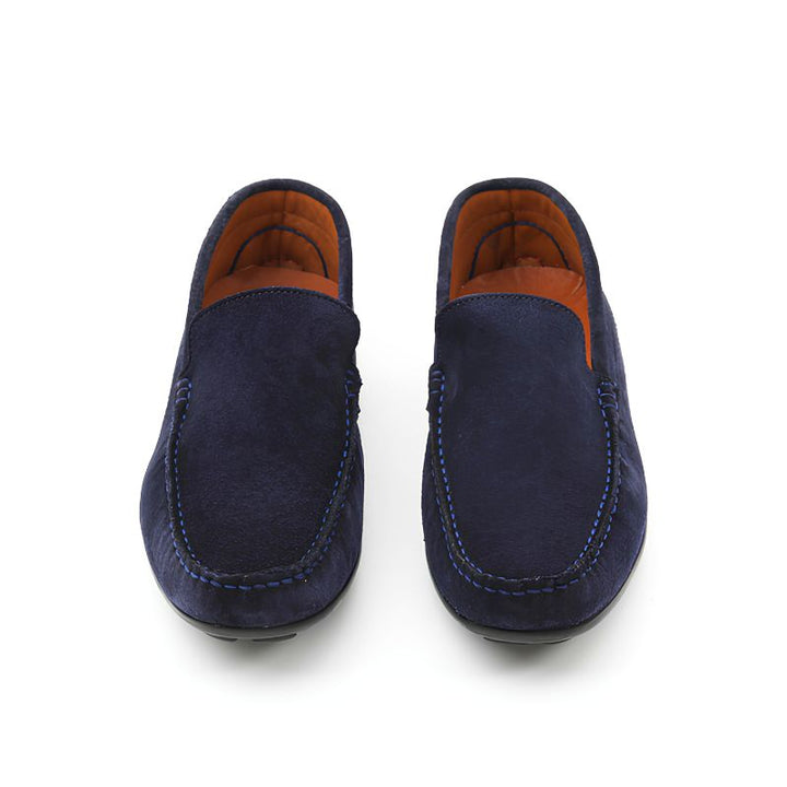 mocassin homme daim bleu