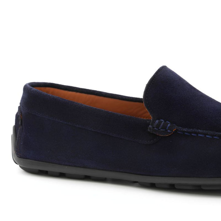 mocassin homme daim bleu