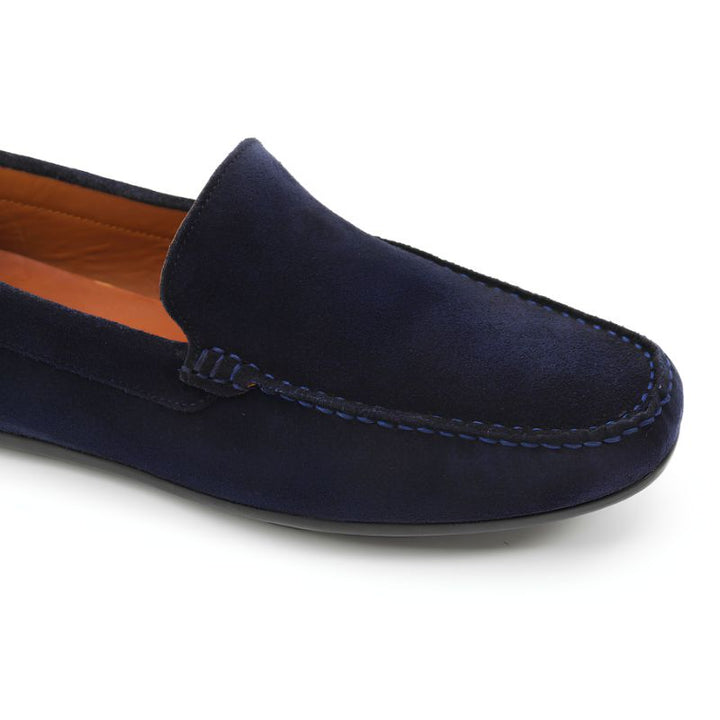 mocassin homme daim bleu