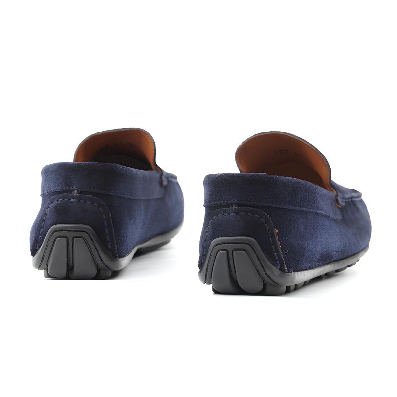 mocassin homme daim bleu