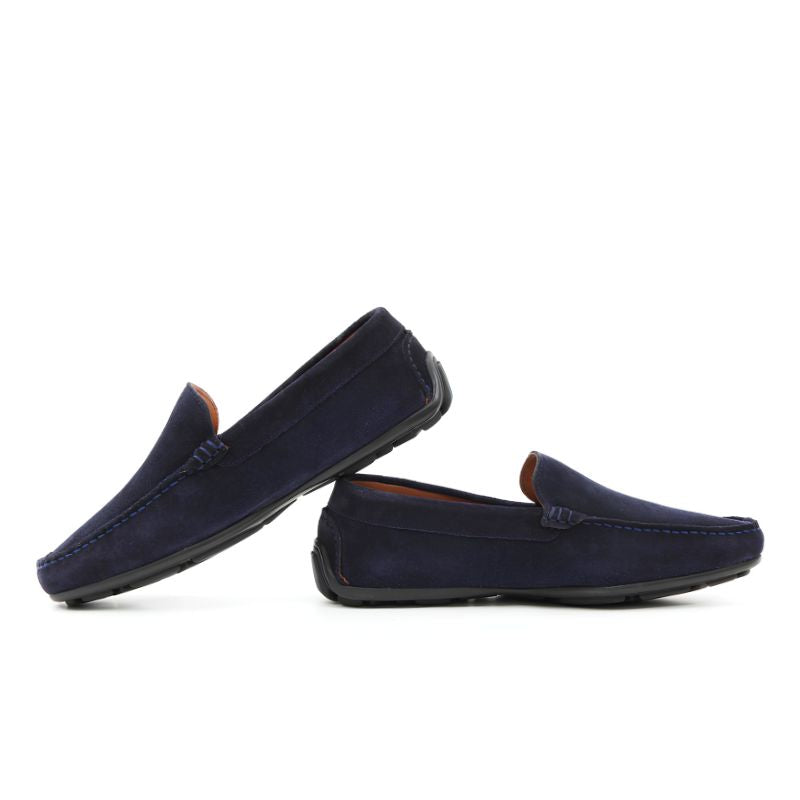 mocassin homme daim bleu