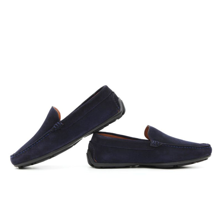 mocassin homme daim bleu