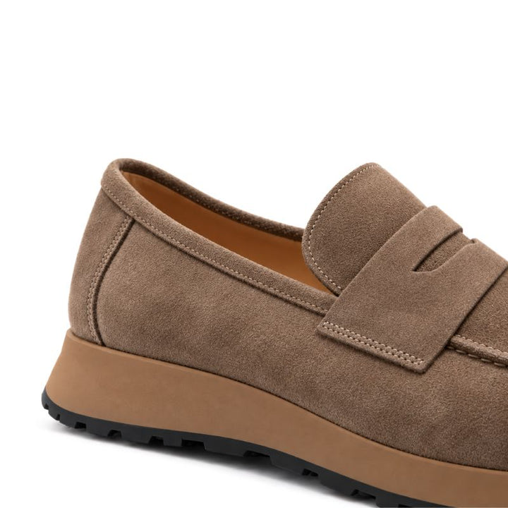 mocassins daim taupe