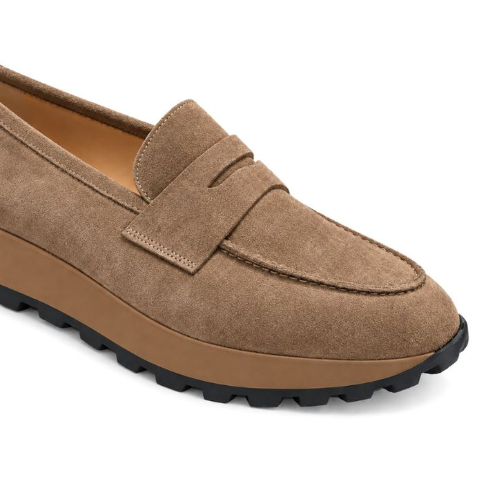 mocassins daim taupe