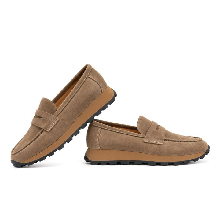 mocassins daim taupe