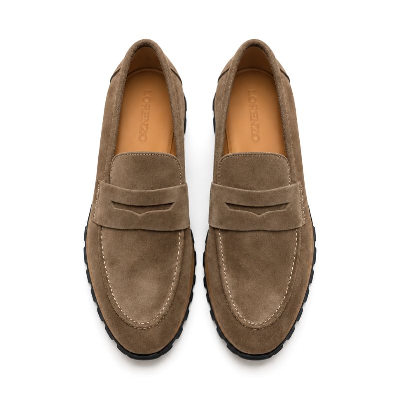 mocassins daim taupe
