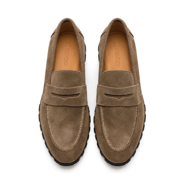 mocassins daim taupe