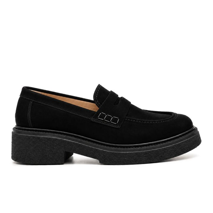 mocassins femme daim noir 