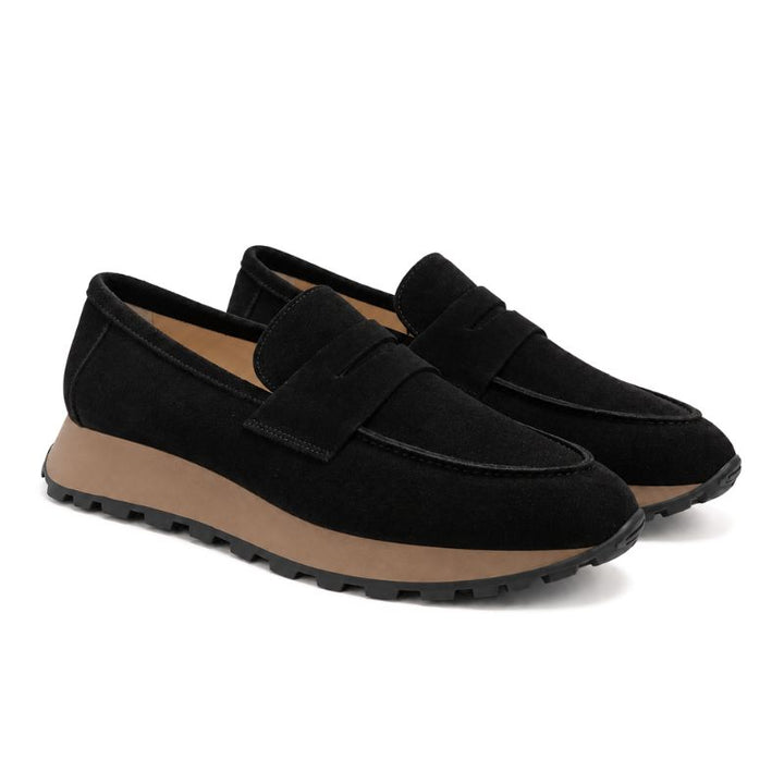 mocassins femme daim noir