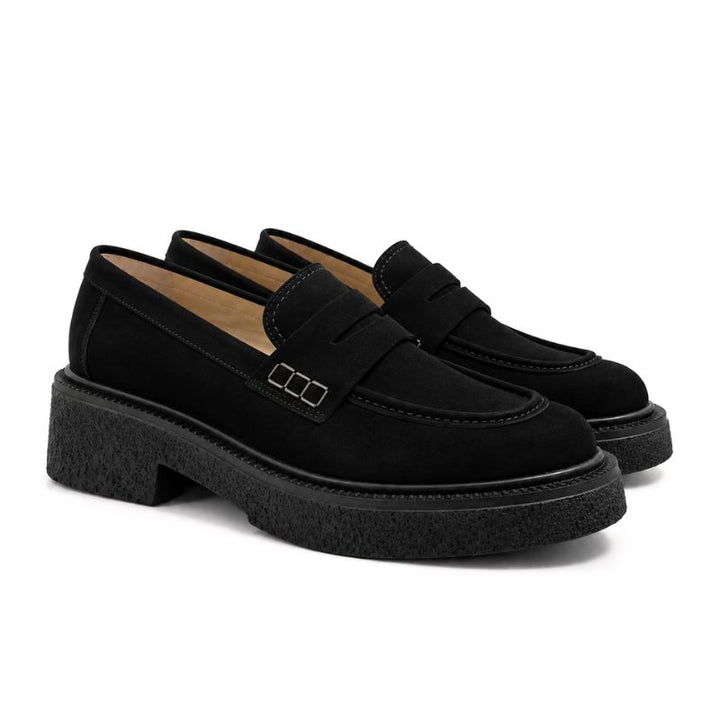 mocassins femme daim noir 