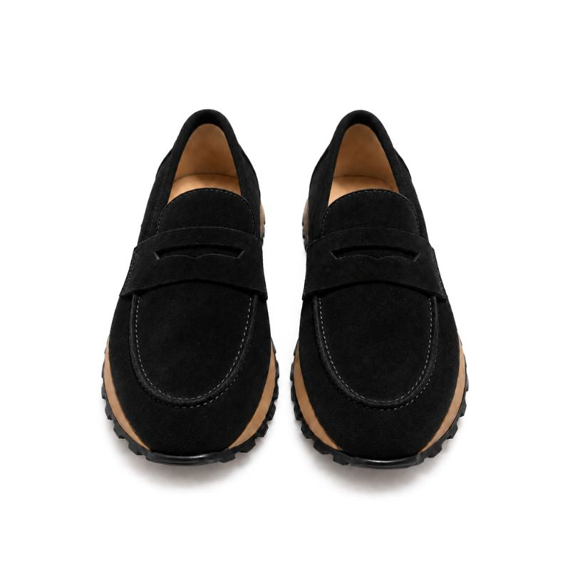 mocassins femme daim noir