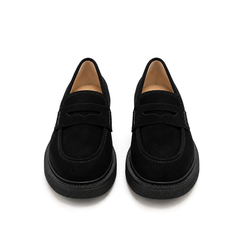 mocassins femme daim noir 