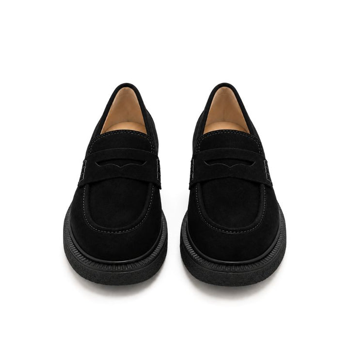 mocassins femme daim noir 