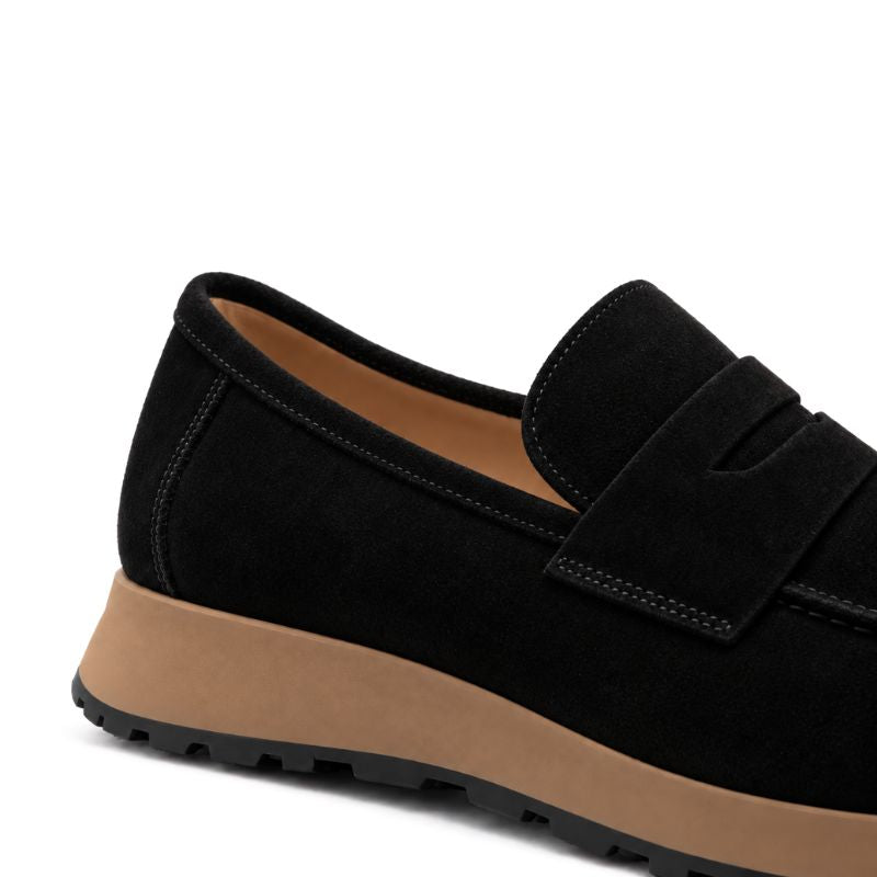 mocassins femme daim noir