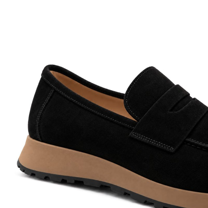 mocassins femme daim noir
