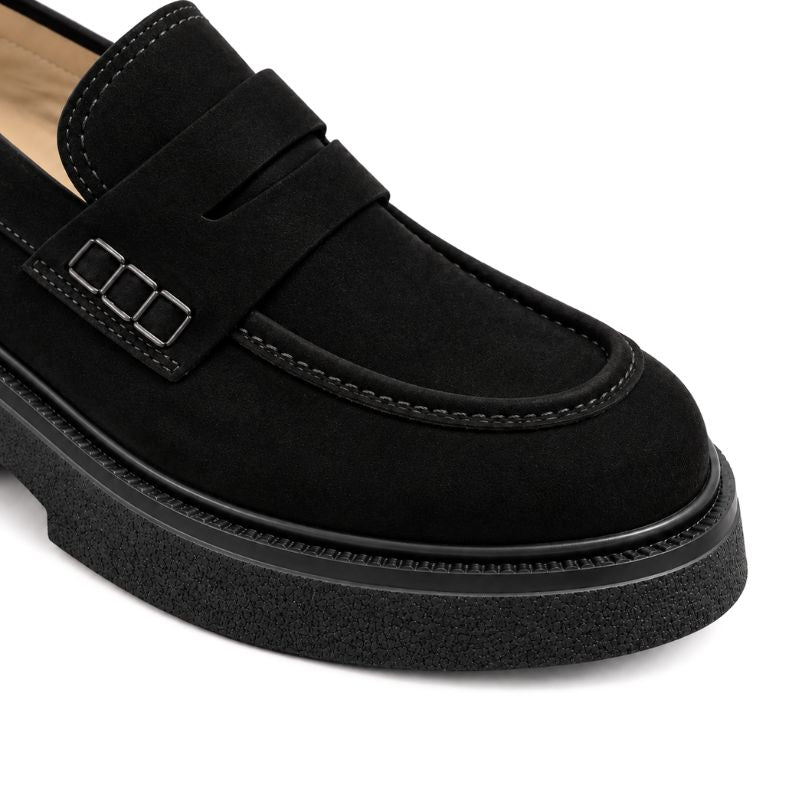 mocassins femme daim noir 